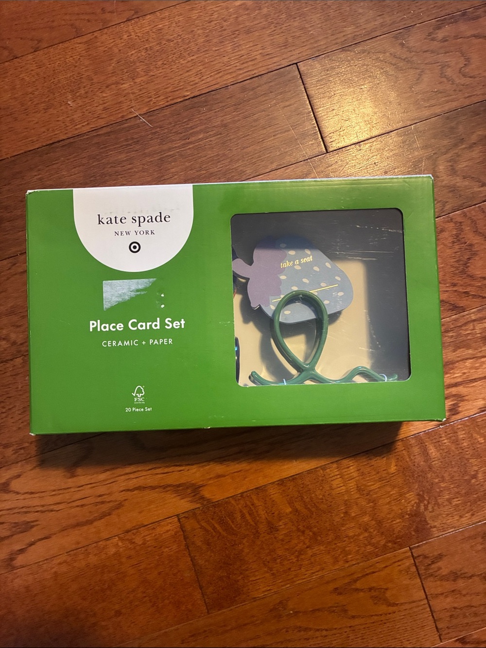 kate spade + target berry Paper Place Card Set with Ceramic Holders NWT